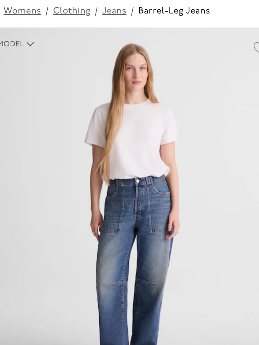 Madewell Curvy Barrel-Leg Jeans in Medium Blue Denim
